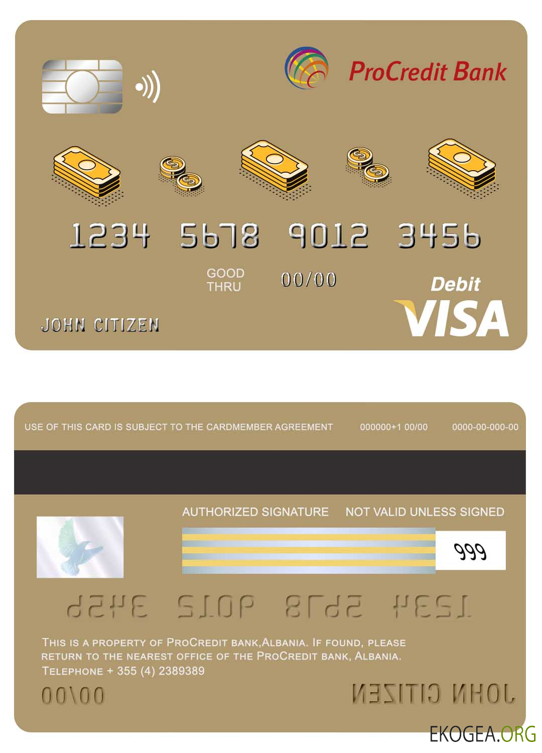 Carte visa bancaire Procredit Albanie